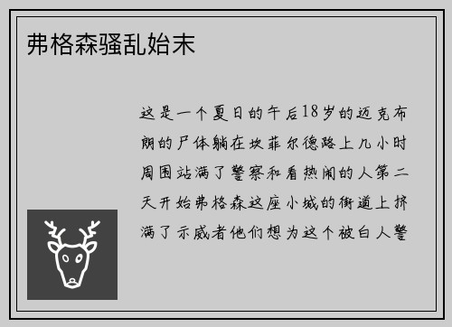 弗格森骚乱始末